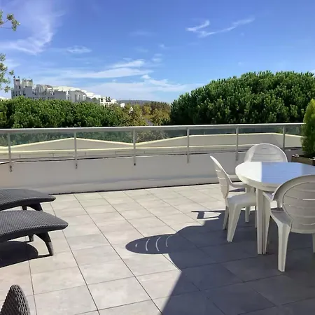 Apartment 34m2 Avec La Terrasse 60m2, Apercu Mer, Parking, Clim, A 150 M,wi-fi, Piscine